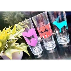 PINK Inspired SET of 3 logo 2" shot glasses